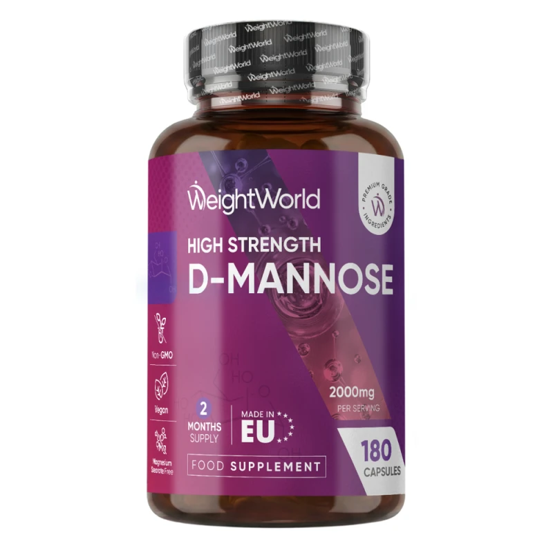 D-Mannose | 2000 mg 180 Capsules | Ideal For Your Urinary Tract | WeightWorld UK