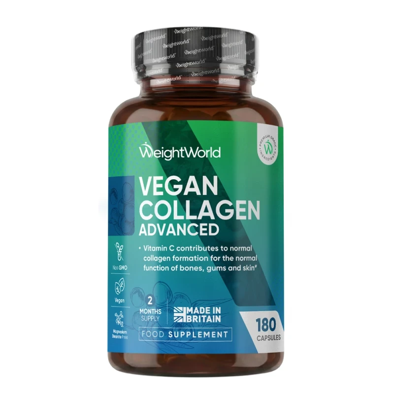 Vegan Collagen - 500mg 180 Capsules - 100% Plant Based Collagen Supplement by WeightWorld