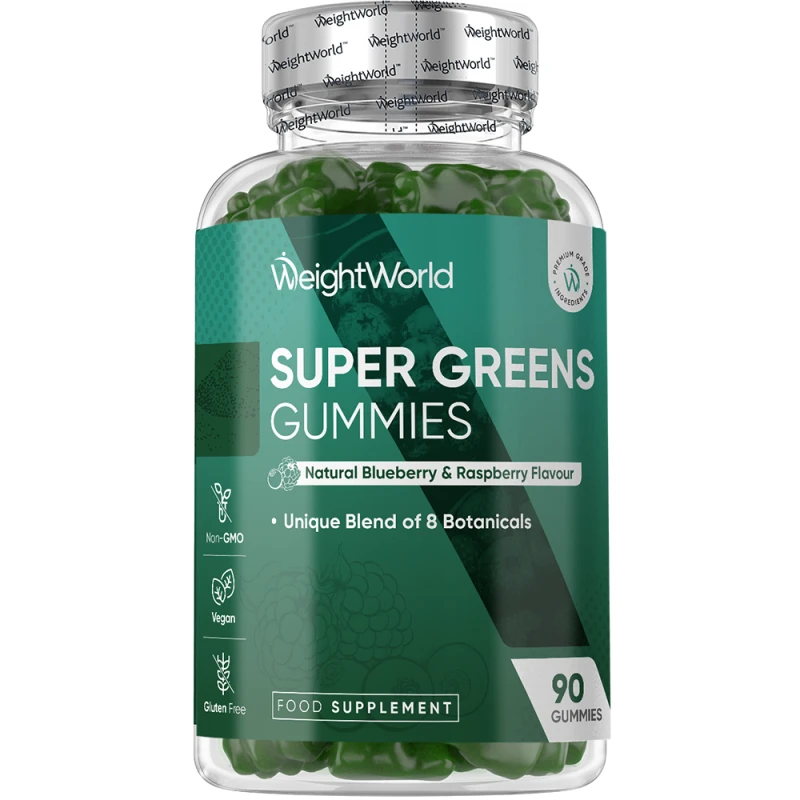 Super Greens Gummies with 8 Botanicals | 90 Gummies | WeightWorld IE