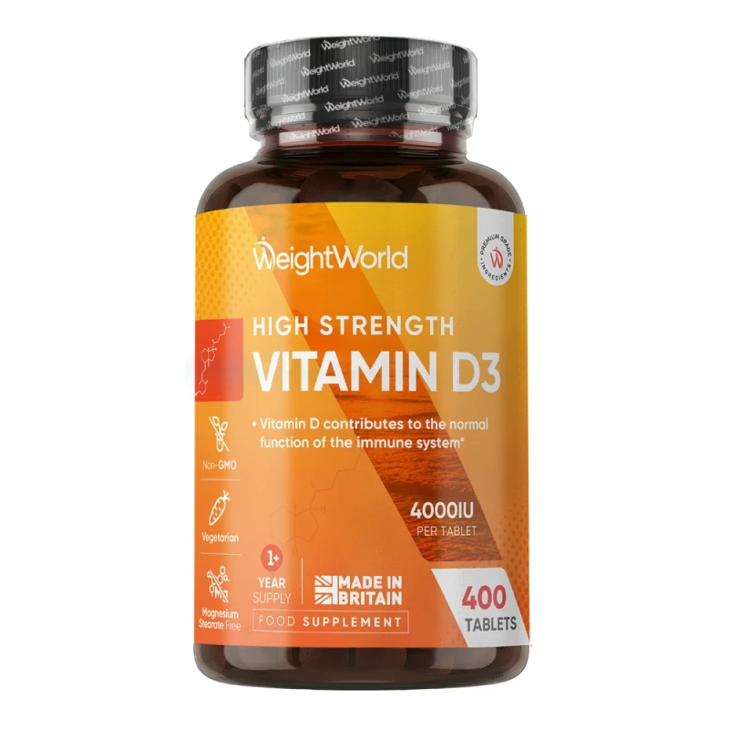 Vitamin D3 4000IU - 400 High Strength Tablets - Fulfill Your Daily Sunlight Requirement