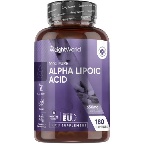 Alpha Lipoic Acid Capsule Supplement | 180 Capsules | WeightWorld