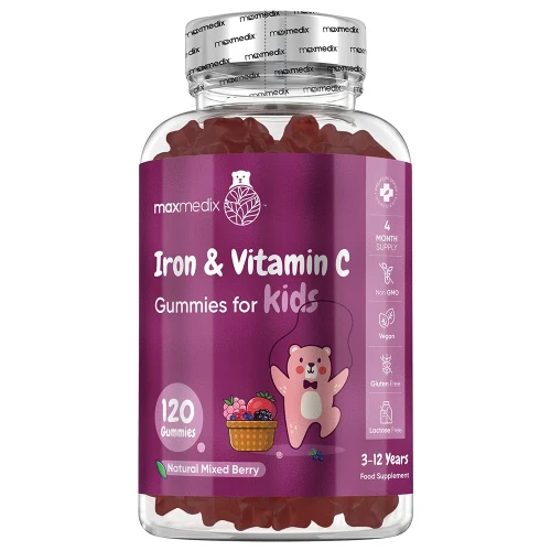 Iron and Vitamin C Gummies | 120 Gummies | Ideal for Your Kid’s Mental and Physical Development | WeightWorld UK