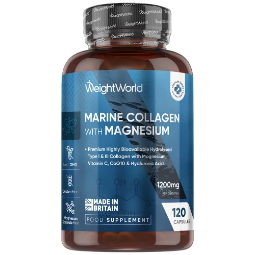 Marine Collagen With Magnesium | 1200mg 120 Capsules | WeightWorld