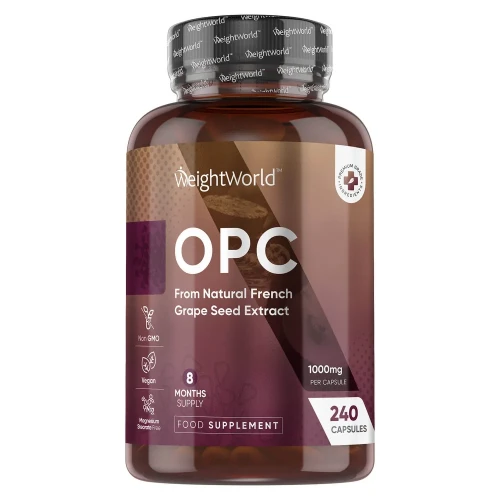 OPC (French Grape Seed Extract) Capsules | 500 mg 240 Capsules | For Overall Health | WeightWorld UK