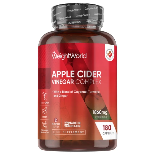 Apple Cider Vinegar with Mother - 1860mg 180 Capsules With Probiotics, Cayenne Pepper, Ginger & Turmeric - Not ACV Gummies