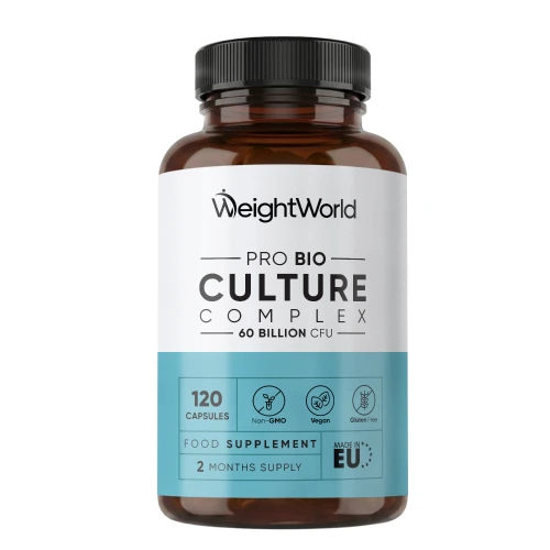 Bio Cultures Probiotic Complex | 60 Billion CFUs 120 Capsules | WeightWorld IE