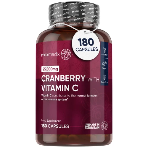Cranberry Capsules With Vitamin C | 25,000mg 180 Capsules | WeightWorld