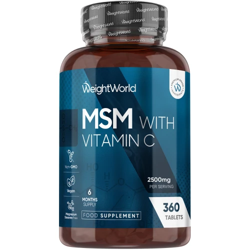 MSM with Vitamin C | 2400mg 360 Tablets | WeightWorld IE