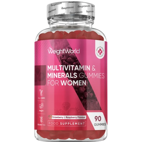 Multivitamins for Women | 90 Berry-Flavoured Gummies | WeightWorld IE