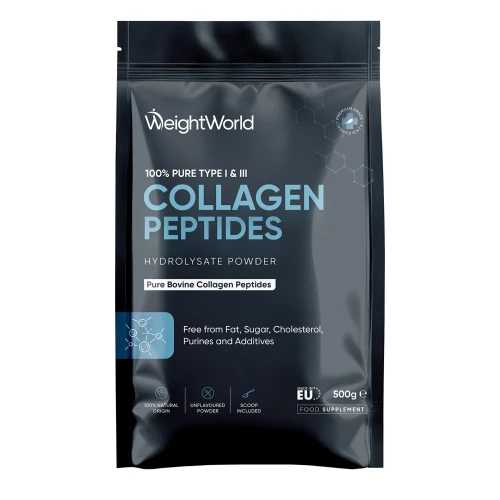 100% Hydrolysed Bovine Collagen Peptides 500g Powder | WeightWorld