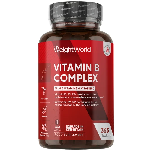 8-in-1 Vitamin B Complex | 365 Tablets (1-Year Supply) | WeightWorld IE