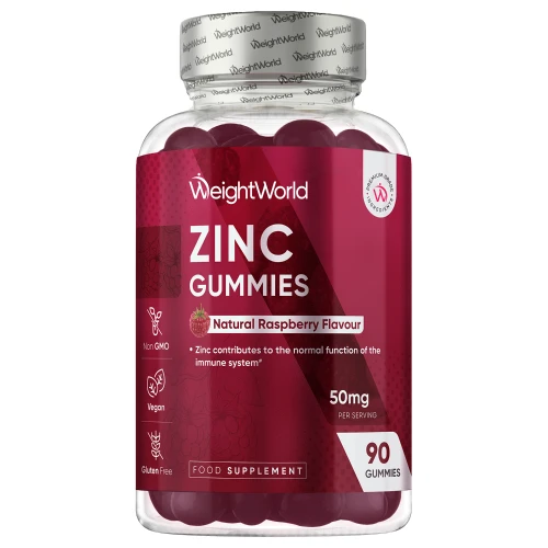 Zinc Gummies 50mg | 90 Gummies | Raspberry Flavour | WeightWorld IE