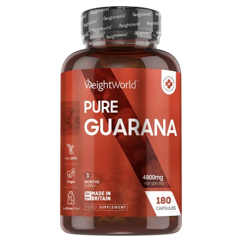 Pure Guarana Capsules - 2400 mg 120 Capsules - High Strength Metabolism & Energy tablets - Supplement for Weight Management & Focus