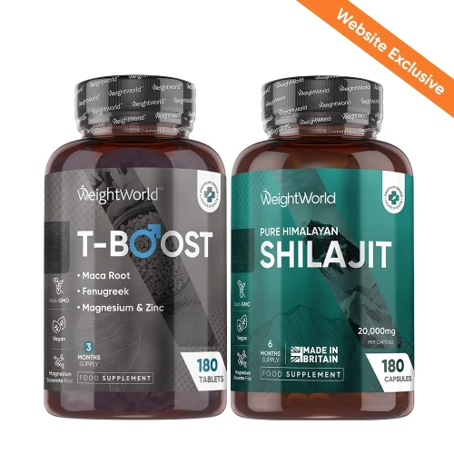 Men's Vitality Duo | T-Boost & Himalayan Shilajit Capsules | WeightWorld IE
