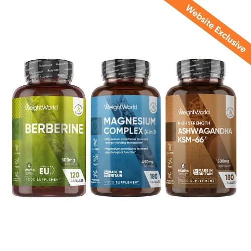 Mind & Body Balance Trio | Berberine, Magnesium & Ashwagandha Bundle | WeightWorld IE
