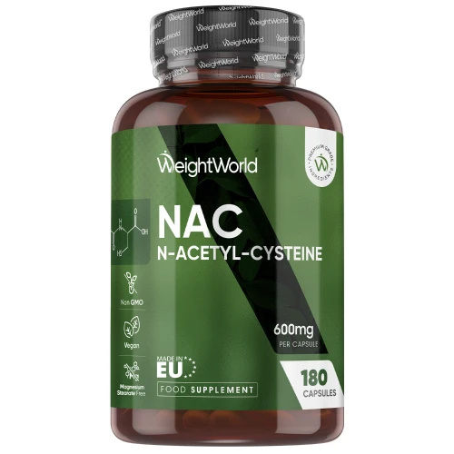 N-Acetyl Cysteine Capsules | 600mg 180 Capsules | WeightWorld IE